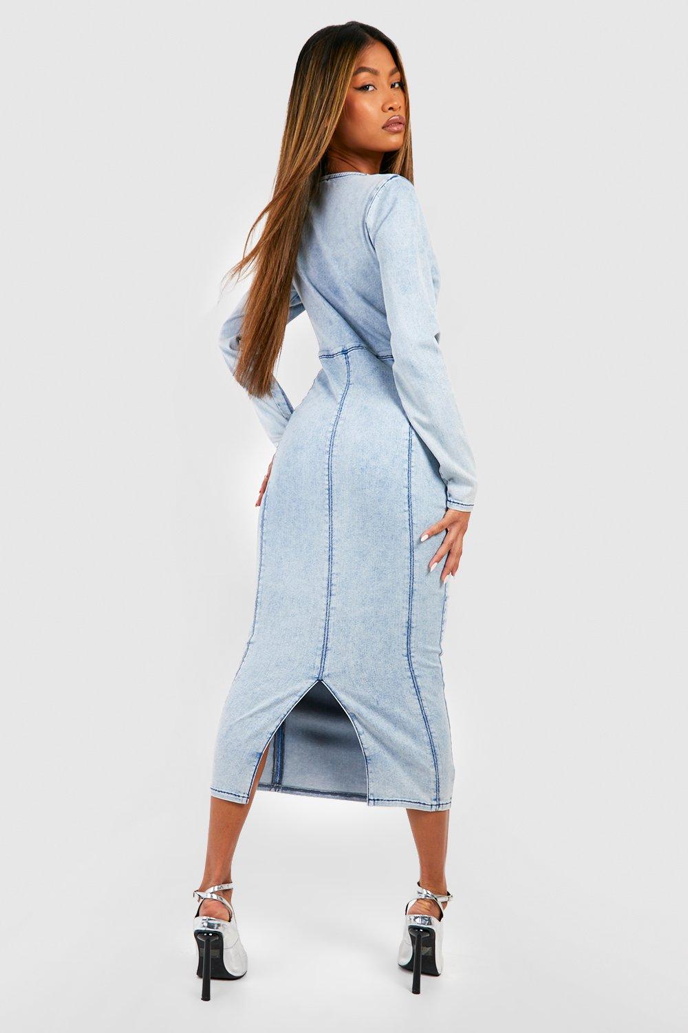 Stretch denim dress store uk